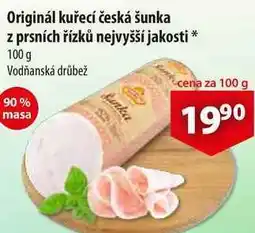 CBA Originál kuřecí česká šunka z prsních řízků nejvyšší jakosti, 100 g nabídka