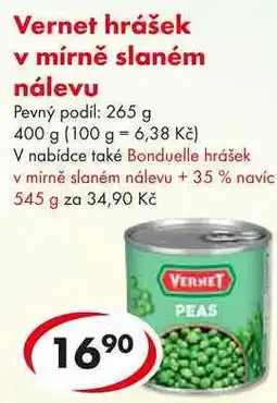 CBA Vernet hrášek v mírně slaném nálevu, 400 g nabídka