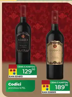 Tamda Foods Codici primitivo 0,75L nabídka