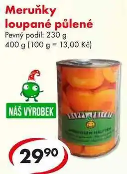 CBA Meruňky loupané půlené, 400 g nabídka