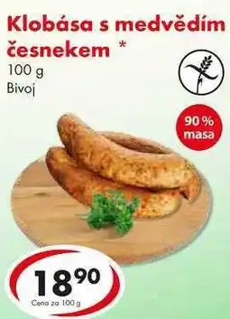 CBA Klobása s medvědím česnekem, 100 g nabídka