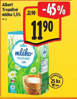 Albert Albert Trvanlivé mléko 1.5% nabídka