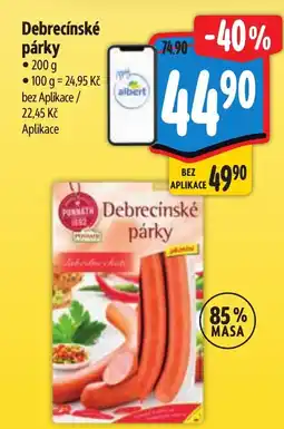 Albert Debrecínské párky nabídka