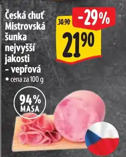 Albert Česká chuť Mistrovská šunka nejvyšší jakosti- vepřová nabídka