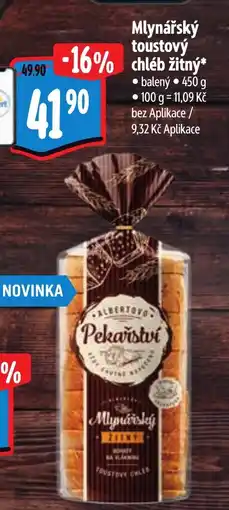 Albert Mlynářský toustový chléb žitný nabídka