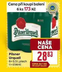 Billa Pilsner Urquell 6x 0,51, plech nabídka