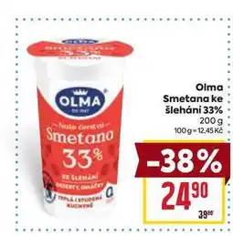 Billa Olma Smetana ke šlehání 33% 200 g nabídka