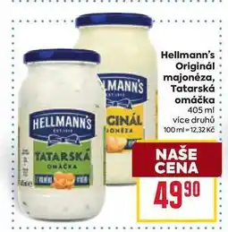 Billa Hellmann's Originál majonéza, Tatarská omáčka 405 ml nabídka