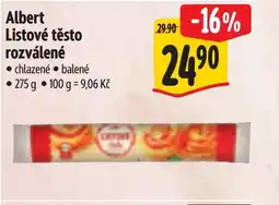 Albert Albert Listové těsto rozválené nabídka