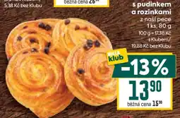 Billa Pečivo s pudinkem a rozinkami nabídka