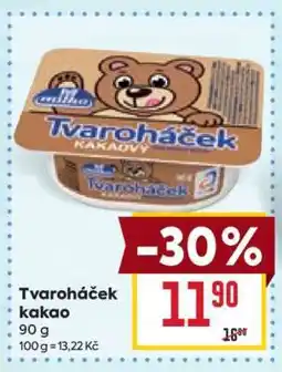 Billa Tvaroháček kakao nabídka