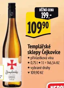 Albert Templářské sklepy Čejkovice nabídka