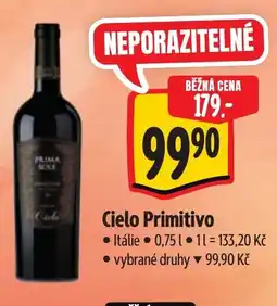 Albert Cielo Primitivo nabídka