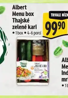 Albert Albert menu box thajské zelené kari nabídka