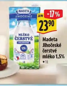 Albert Madeta jihočeské čerstvé mléko 1,5% nabídka