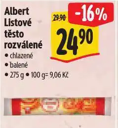 Albert Listové těsto rozválené nabídka