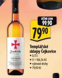 Albert Templářské sklepy čajkovice nabídka