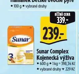 Albert Sunar kojenecká výživa nabídka