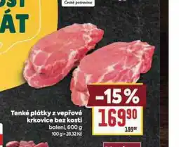 Billa Tenké plátky z vepřové krkovice bez kosti nabídka