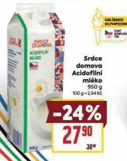 Billa Srdce domova acidofilní mléko nabídka