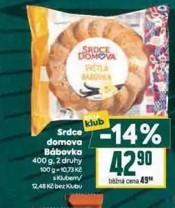 Billa Srdce domova bábovka nabídka