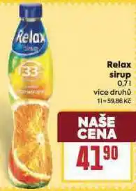 Billa Relax sirup nabídka