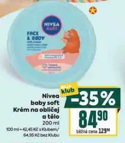 Billa Nivea baby soft krém na obličej a tělo nabídka