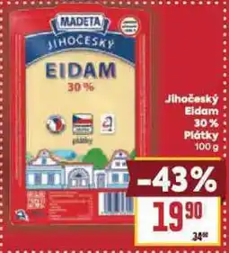 Billa Jihočeský eidam 30% plátky nabídka