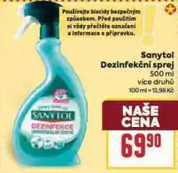 Billa Sanytol dezinfekční sprej nabídka