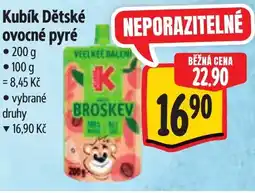 Albert Kubík Dětské ovocné pyré nabídka