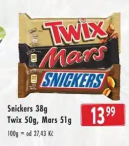 Qanto Snickers, Twix , Mars nabídka