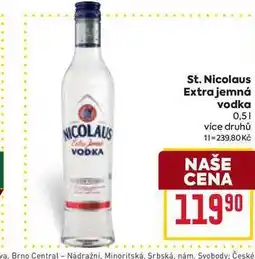 Billa St. Nicolaus Extra jemná vodka 0,5l nabídka
