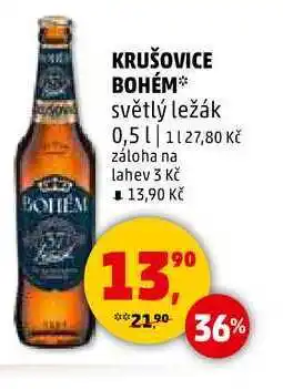 Penny Market KRUŠOVICE BOHÉM světlý ležák, 0,5 l nabídka