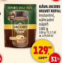 Penny Market KÁVA JACOBS VELVET REFILL, 180 g nabídka