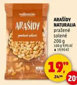 Penny Market ARAŠÍDY NATURALIA pražené solené, 200 g nabídka