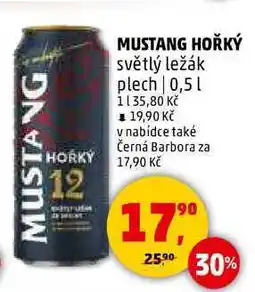 Penny Market MUSTANG HOŘKÝ světlý ležák plech, 0,5 l nabídka
