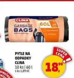 Penny Market PYTLE NA ODPADKY CLINA 60 l, 10 ks nabídka