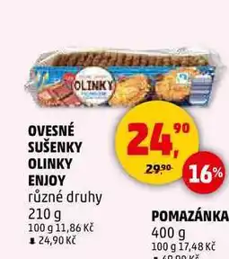 Penny Market OVESNÉ SUŠENKY OLINKY ENJOY, 210 g nabídka