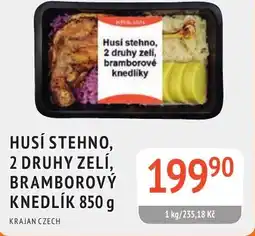 Coop hb Husí stehno, 2 druhy zelí, bramborový knedlík nabídka