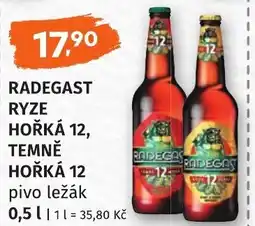 Coop hb Radegast ryze hořká 12, temně hořká 12 pivo ležák nabídka