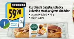 Albert Rustikální bageta s plátky kuřecího masa a sýrem cheddar nabídka