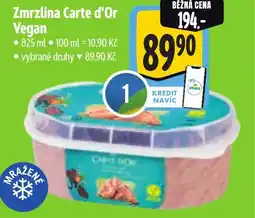 Albert Zmrzlina Carte d'Or Vegan nabídka