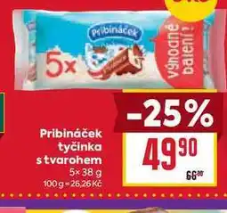 Billa Pribináček tyčinka s tvarohem 5x38g nabídka