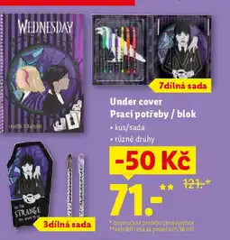 Lidl Under cover Psací potřeby / blok nabídka
