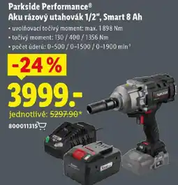 Lidl Parkside Performance® Aku rázový utahovák 1/2", Smart 8 Ah nabídka
