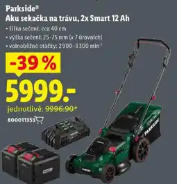 Lidl Parkside Aku sekačka na trávu, 2x Smart 12 Ah nabídka