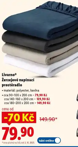 Lidl Livarno žerzejové napínací prostěradlo nabídka