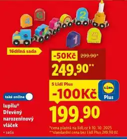 Lidl lupilu Dřevěný narozeninový vláček nabídka
