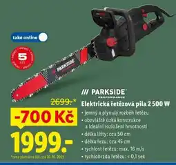 Lidl Parkside Elektrická řetězová pila 2 500 W nabídka