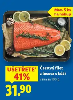 Lidl Čerstvý filet z lososa s kůží nabídka